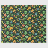 Kleurrijke klaverbladeren cadeaupapier (Vlak)