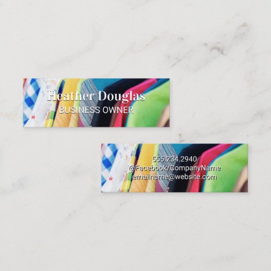 Kleurrijke Kledingkasten Mini Visitekaartje (Voorkant / Achterkant)