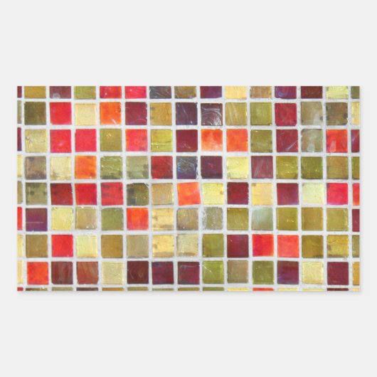 Kleurrijke kleine achtergrond rechthoekige sticker (Voorkant)