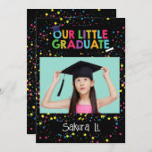 Kleurrijke kleine Afstuderen uitnodiging (Voorkant / Achterkant)