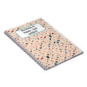 Kleurrijke Kleine Chips & Speckle Terrazzo Patroon Notitieboek (Rechterzijde)
