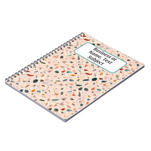 Kleurrijke Kleine Chips & Speckle Terrazzo Patroon Notitieboek (Linkerzijde)