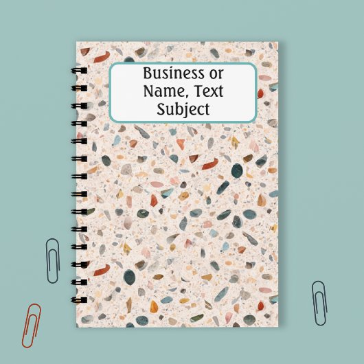 Kleurrijke Kleine Chips & Speckle Terrazzo Patroon Notitieboek