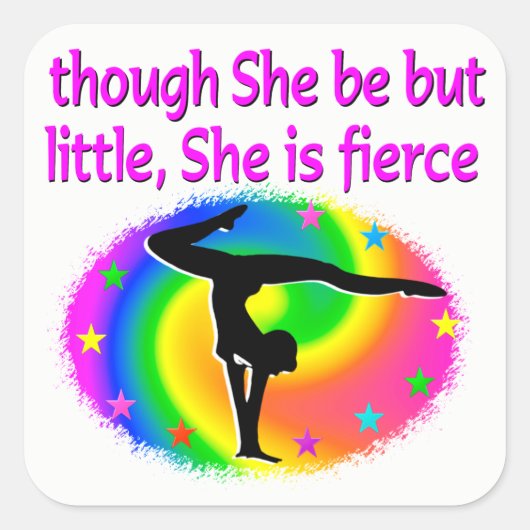 KLEURRIJKE KLEINE MAAR FELLE GYMNASTIEK STICKER (Voorkant)