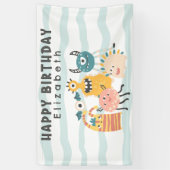 Kleurrijke Kleine Monsters Verjaardag Banner (Verticaal)