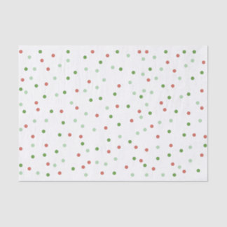 Kleurrijke Kleine Rode & Groene Cirkels op Wit Pat Tissuepapier