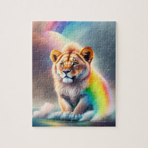 Kleurrijke Kleine Schattige Leeuw Legpuzzel