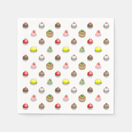 Kleurrijke kleine taarten servet