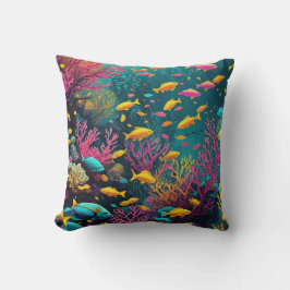 Kleurrijke kleine vissen in een rif kussen