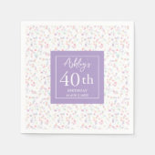 Kleurrijke kleine vlokken 40e verjaardag servetten (Voorkant)