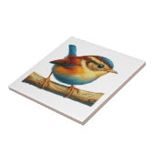 Kleurrijke kleine vogel op Branch Art Tegeltje (Zijkant)