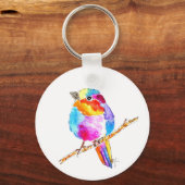 Kleurrijke Kleine Vogel Sleutelhanger (Voorkant)