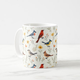 Kleurrijke kleine vogels koffiemok