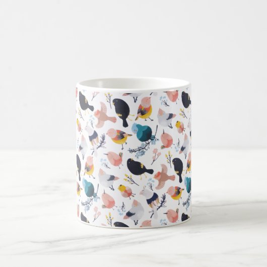 Kleurrijke kleine vogelsoorten - botanisch paradij koffiemok (Center)