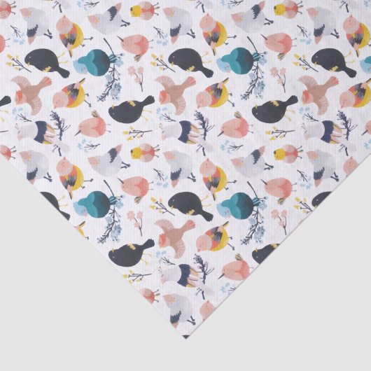 Kleurrijke kleine vogelsoorten - botanisch paradij tissuepapier (Detail)