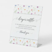 Kleurrijke kleine wilde bloem baby meisje luier lo reclamebord met voetstuk (Voorkant)