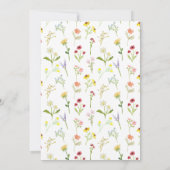 Kleurrijke kleine wilde bloem boho baby meisje dou kaart (Achterkant)