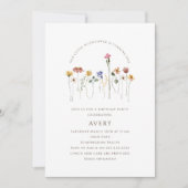 Kleurrijke kleine wilde bloem draaien een verjaard kaart (Voorkant)