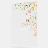 Kleurrijke Kleine Wilde Bloemen Bruidsontvangst Acryl Bord (Hoek)