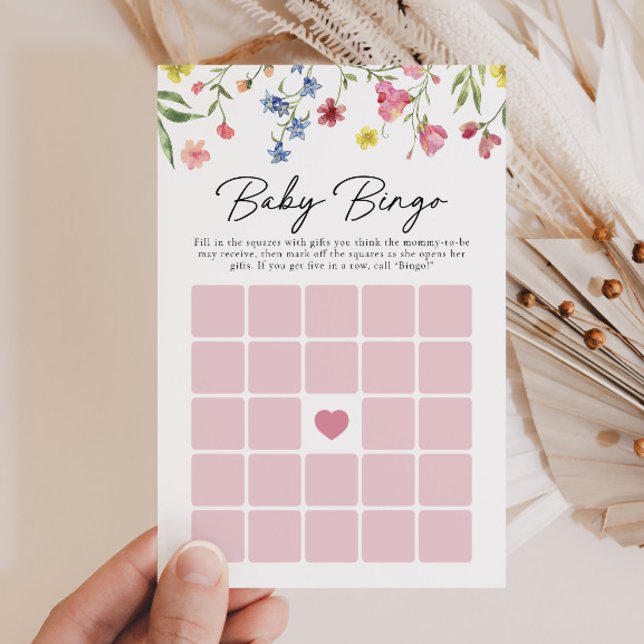Kleurrijke Kleine Wildflower Baby shower Bingogame (Creator heeft geüpload)