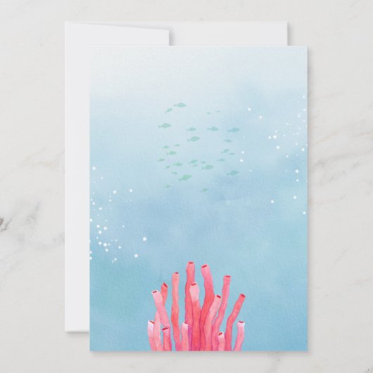 Kleurrijke Kleine Zeemeermin Verjaardag Kaart (Achterkant)