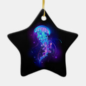 Kleurrijke kleur gloeiende kwal keramisch ornament (Achterkant)