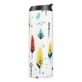 KLEURRIJKE KLEUR WIT MODERN RETRO BOHO PATROON THERMOSBEKER (Gedraaid links)