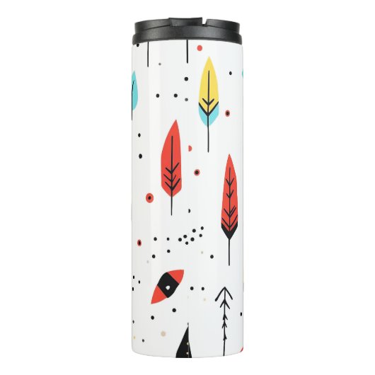 KLEURRIJKE KLEUR WIT MODERN RETRO BOHO PATROON THERMOSBEKER (Achterkant)