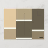 Kleurrijke kleurblok bruine tinten sparen de datum briefkaart (Achterkant)