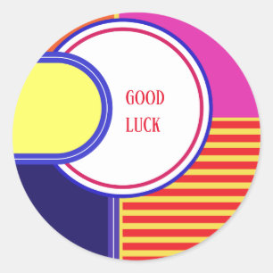 Kleurrijke kleuren, fijne grafische ontwerpschotel ronde sticker