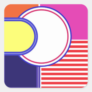 Kleurrijke kleuren, fijne grafische vormgeving vierkante sticker