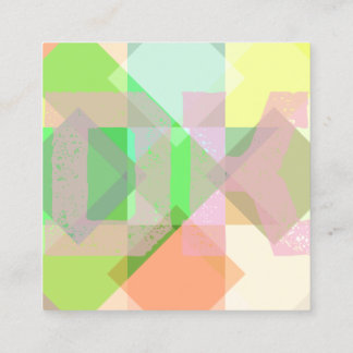 Kleurrijke kleuren, fris patroon, moderne kunst  vierkante visitekaartje