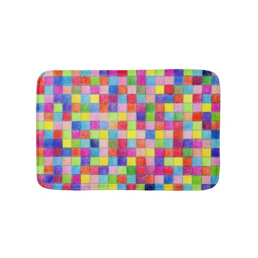 Kleurrijke kleuren op vierkantjes voor grafisch pa badmat (Voorkant)