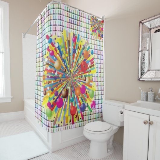 Kleurrijke kleuren voor douwergordijn douchegordijn (In situ)