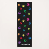 Kleurrijke kleurenafdrukken op zwart-wit yogamat (Voorkant)