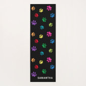 Kleurrijke kleurenafdrukken op zwart-wit yogamat (Achterkant)