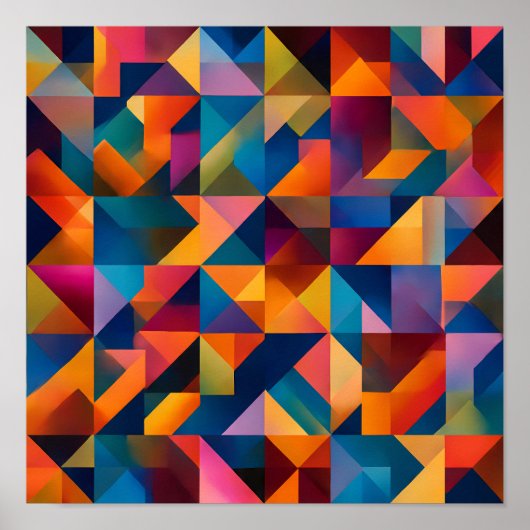 Kleurrijke Kleurentheorie Kunst: Chroma Flow Tesse Poster (Voorkant)
