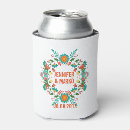Kleurrijke kleurige Retro Floral Wreator Blikjeskoeler