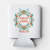 Kleurrijke kleurige Retro Floral Wreator Blikjeskoeler (Achterkant)