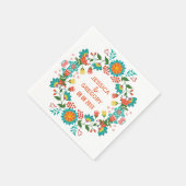 Kleurrijke kleurige Retro Floral Wreator Servetten (Hoek)