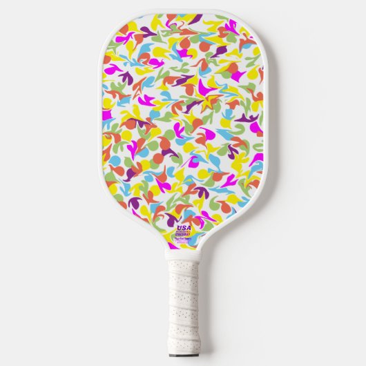 Kleurrijke Kleurklodders Abstracte Kunst Pickleball Paddle (Voorkant)