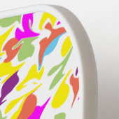 Kleurrijke Kleurklodders Abstracte Kunst Pickleball Paddle (Links Detail)
