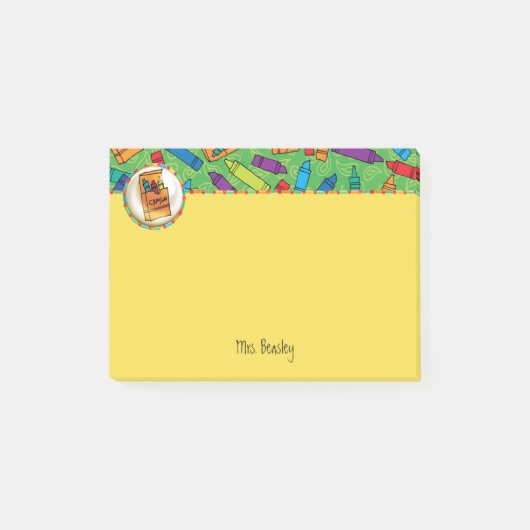 Kleurrijke Kleurpotloden 4 x 3 Post-it® Notes (Voorkant)