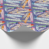 Kleurrijke kleurpotloden cadeaupapier (Hoek)