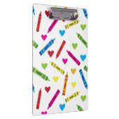 Kleurrijke kleurpotloden en harten patroon Custom Klembord (Rechts)