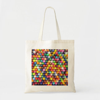 Kleurrijke kleurpotloden en krijt kunst tote bag