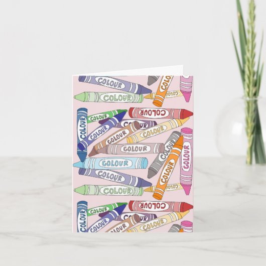 Kleurrijke kleurpotloden kaart (Voorkant)