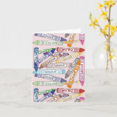 Kleurrijke kleurpotloden kaart (Gele Bloem)