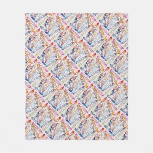 Kleurrijke kleurpotloden (lichtroze) fleece deken (Voorkant)