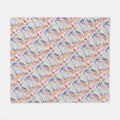 Kleurrijke kleurpotloden (lichtroze) fleece deken (Voorkant (Horizontaal))
